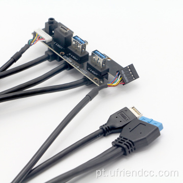 Placa-mãe tipo-E 20pin Gen USB Hub Painel de computador